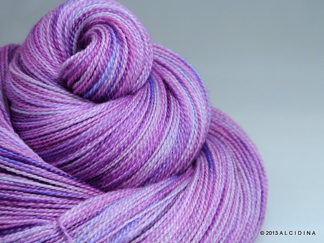 Handpainted lace yarn -  Cassiopeia "Glow" 80/20% Merino wool / silk lace weight
