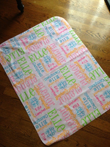 Personalized baby blanket, Receiving Blanket, Birth Announcement, Full Name, DOUBLE SIDED