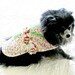 Corduroy Little Canine's Dress - Pinwale Made to Order White, Green and Pink Floral Print w/Shabby Chic Rose and Gingham Trim