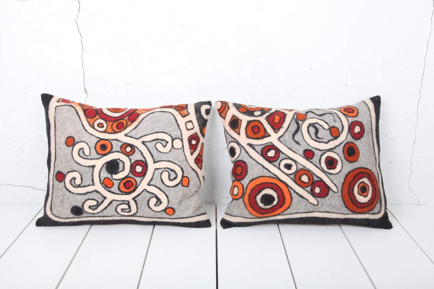 handmade felt pillow cover - set of 2 - 16.93" x 20.87" - FAST shipment with UPS - 03315-472