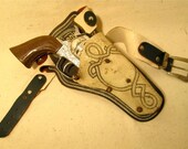 Vintage 1950s Toy Gun in Leather Belt and Holster