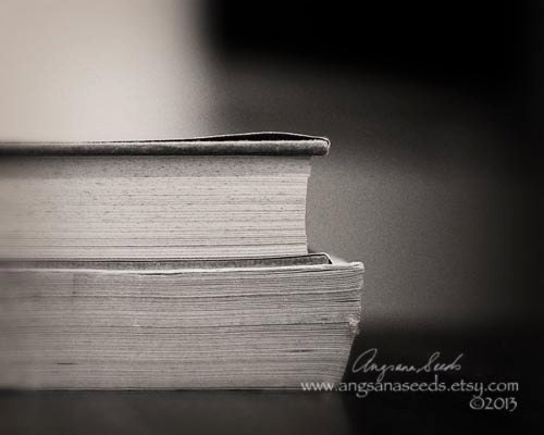 Books photo, Still life, library, vintage, treasure, paper, office decor, study, wall decor