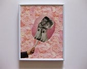 Cotton Candy and Love - Original Collage on Canvas Framed