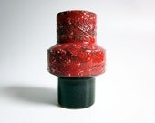 Unusual black and red West German Pottery vase