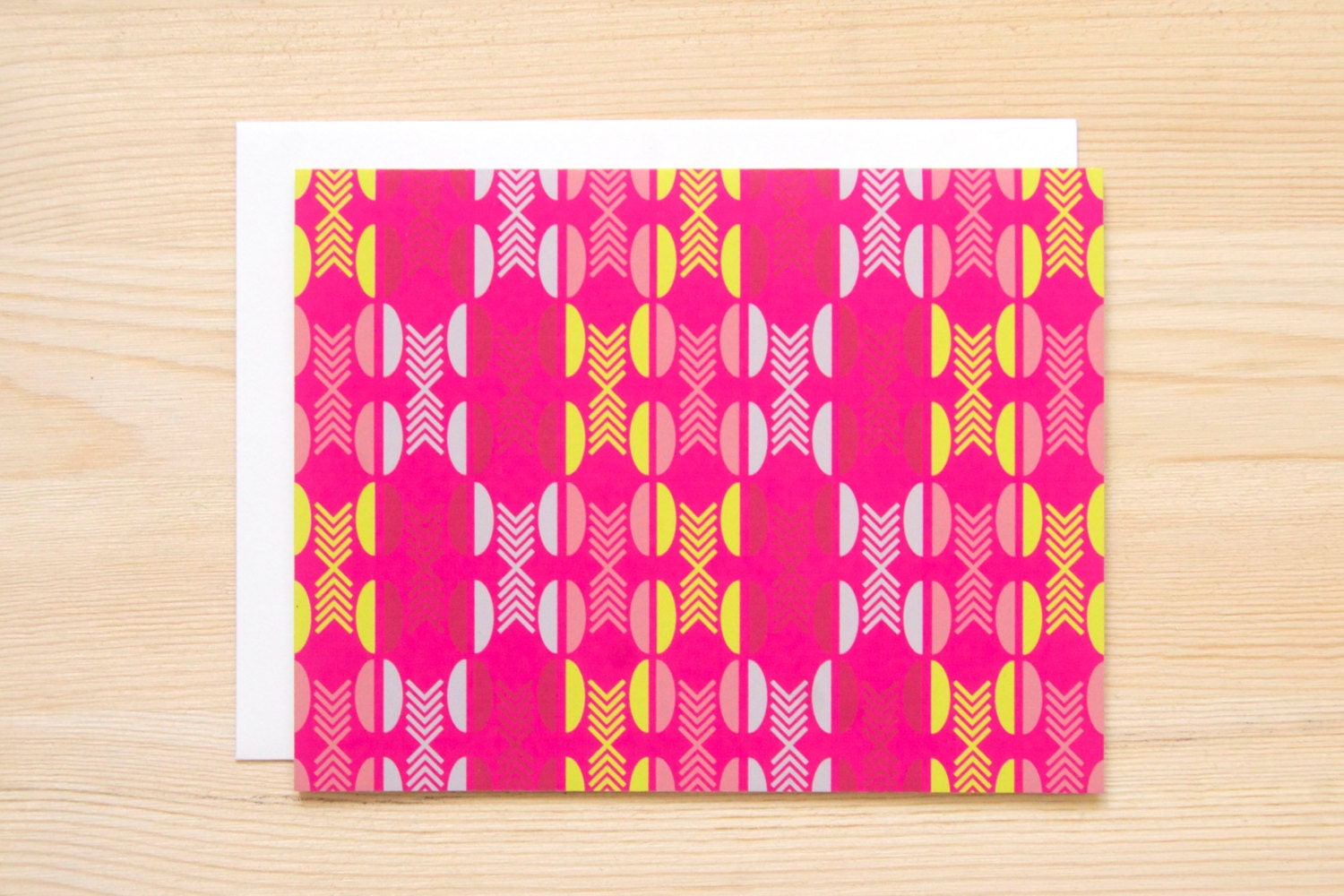 Neon Macaroon Pattern A2 Card