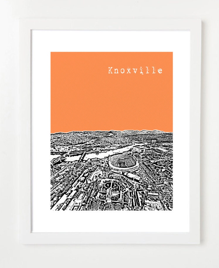 University of Tennessee Art Print - Knoxville Skyline Poster - UT Knoxville