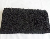 Vintage Richere Raised Black-Beaded Clutch - MarvelsofMissy