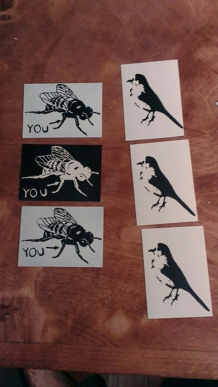 You're The Bee's Knees - Tiny Canvas made from spray paint stencil