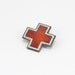 Vintage Pin Sterling Bas Taille Enamelled Red Cross