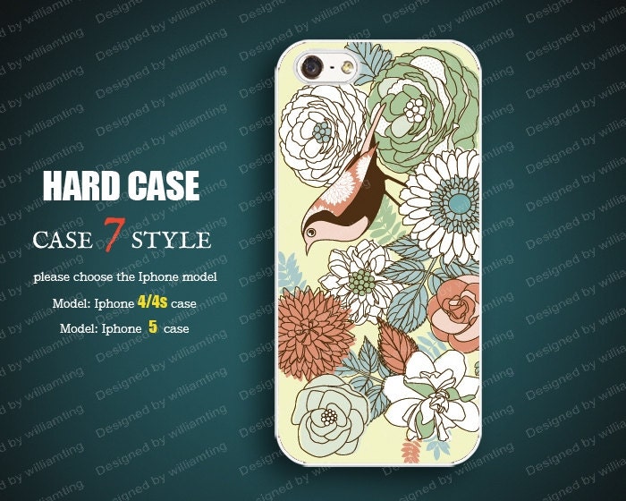 beautiful flower bird Iphone 4 covers unique iphone 4 case Iphone 5 case hard Case iphone 4 iPhone 4s Case hard case   Wl023