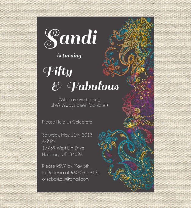 Moroccan Inspired Birthday Invitation Printable Il_170x135