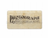 Vintage Inspired Rustic PHOTOGRAPH Don't Crush of Bend Shipping Stickers // Retro Stickers //