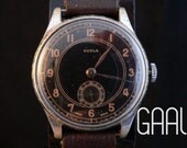 Vintage Gerla watch with black dial
