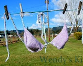 Knitted Bikini Top - Purple Sparkle Mint, Size Medium - WendysKiss