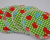 Re-usable cotton flannel nursing pads - set of 2 pairs - plus coordinating bag - washable nursing pads