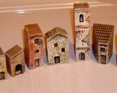 Rare JP Gault Miniature Tuscany Village Houses, highly collectible set of 8