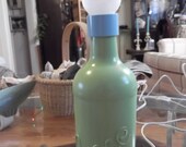upcycled liquor bottle, OOAK night light, vintage lantern globe, hippie light, OOAK light, hurricane lamp