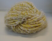 Lemon Meringue - Handspun Art Yarn - Soft Yellow & White