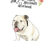 British Bulldog Character Portrait - Double Layer Print