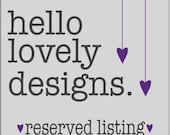 Reserved Listing for Patricia