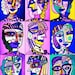 Picasso Blue Women' - SILBERZWEIG ORIGINAL Art PRINT - Mask, Primitive, Modern, Tribal, Goddess, Cat, Owl, Raven, Queen, Mermaid