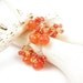 Orange long dangle earrings , gemstone earrings , birtstone jewelry , carnelian