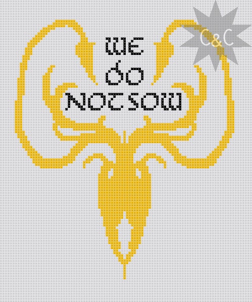 Game of Thrones Greyjoy House sigil counted cross stitch printable PDF pattern