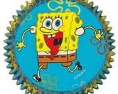 25 Spong Bob Nickelodeon Baking Cups, Cupcake Liners