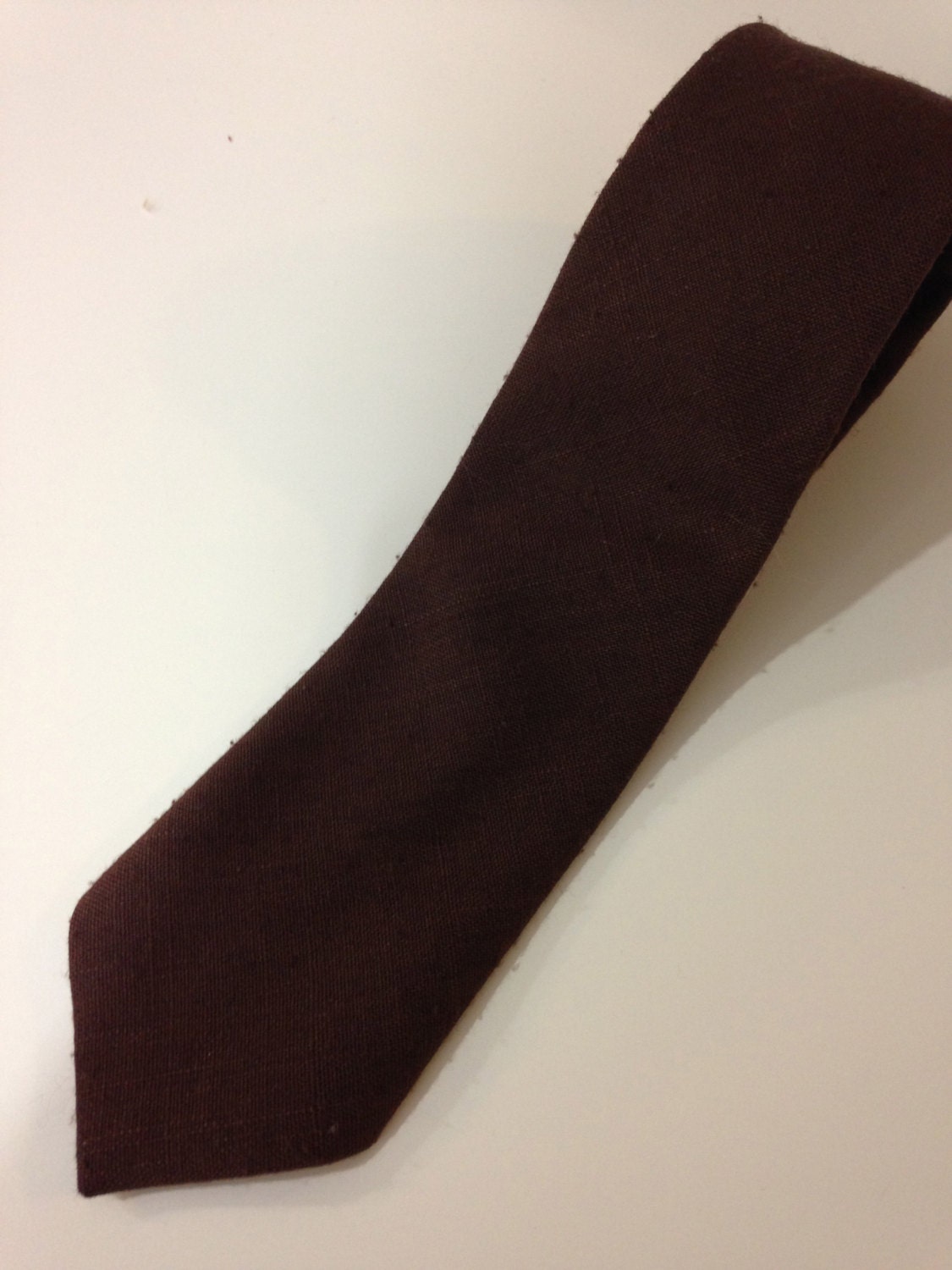 Vintage - Men - Tie - Brown - Linen Blend -  Atomic - Slub