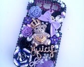 Samsung Galaxy s3 juicy bear purple bling cell phone case cover