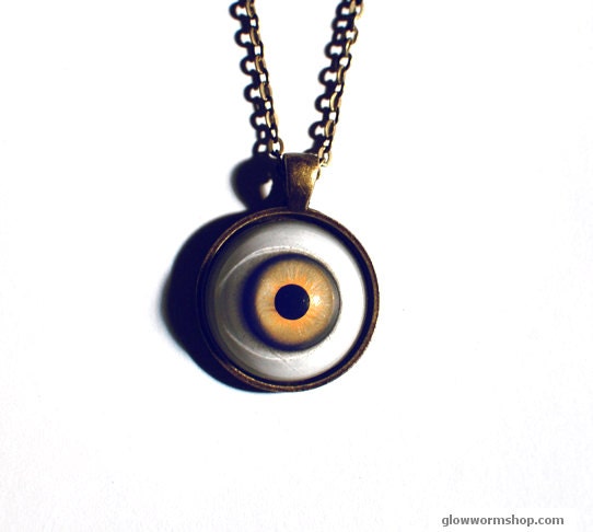 PREORDER Human Eye Necklace / Human Iris Necklace / Eyeball Necklace / Hazel Eye