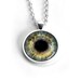 Third Eye Necklace with Green Grey Human Eyeball / Iris
