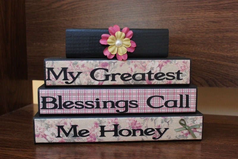 My Greatest Blessings Call Me Grammie handcrafted wooden block set grandparents gift home decor