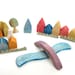 Little Wooden Rainbow Village - Tiny Wooden Village - Miniature Village