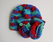 Baby Mittens Infant Hat Set Girl Beanie Boy Cap 6 - 12 Months Children Winter Clothing Red Blue Green Purple Crochet Thumbless   Fall Gift