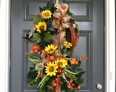 Fall or Thanksgiving wreath  front door wreath