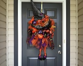 Witch front door wreath Halloween wreath fall wreath