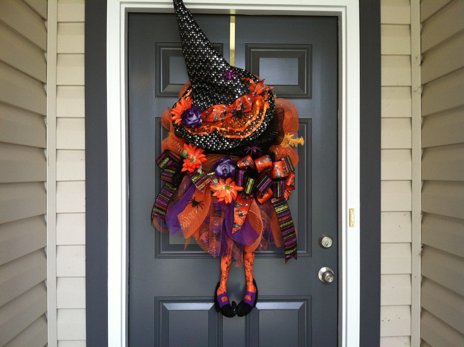 Witch front door wreath Halloween wreath fall wreath