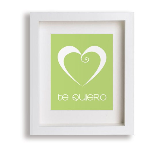 Baby's First Art Print - I Love You (Spanish) 8x10 - Nursery Decor, Nursery Art, Educational, Children's Wall Art, Playroom Decor