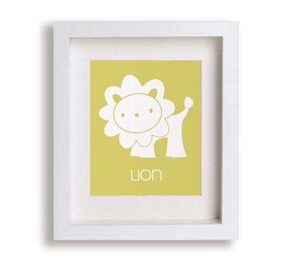 Lion Art Print - Nursery Art, Babys Room Art, Kids Wall Art, Playroom Art, Childrens Art, Safari Animals, Safari Nursery, modern nursery art