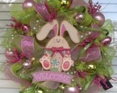 Welcome Easter Bunny Wreath