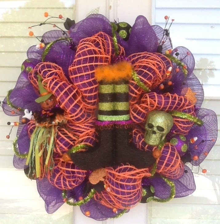 Witches Boot Halloween Wreath