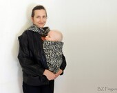 OOAK Repurposed Maternity Black Leather Jacket. Baby Carrying Jacket with Removable Insert.