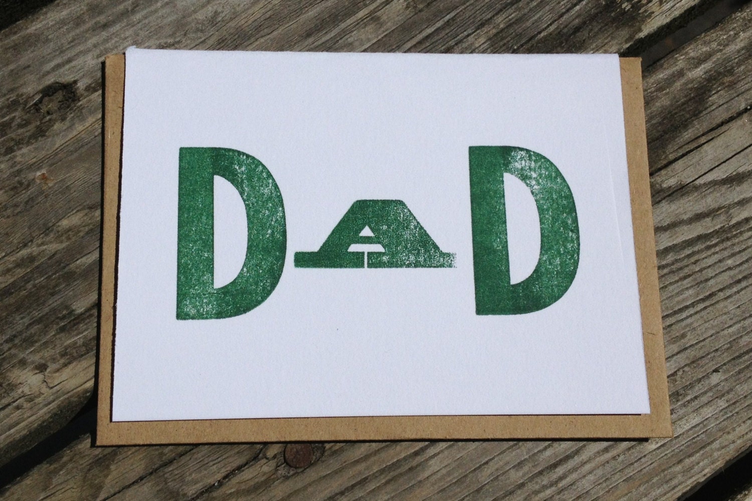 DAD - Hand-printed Father's Day letterpress card printed with antique wood type