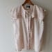 Vintage 1970s Sailor Safari Blouse / Sleeveless Geometric Bib Shirt