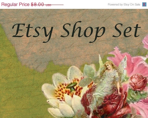 Happy Weekend 3- Piece Etsy Shop Banner Set Fair Floral No.18