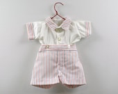 Vintage Preemie Baby Boy Shirt and Short Set
