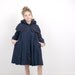 Vintage Navy Coat by Rothschild with Tartan Plaid Trim