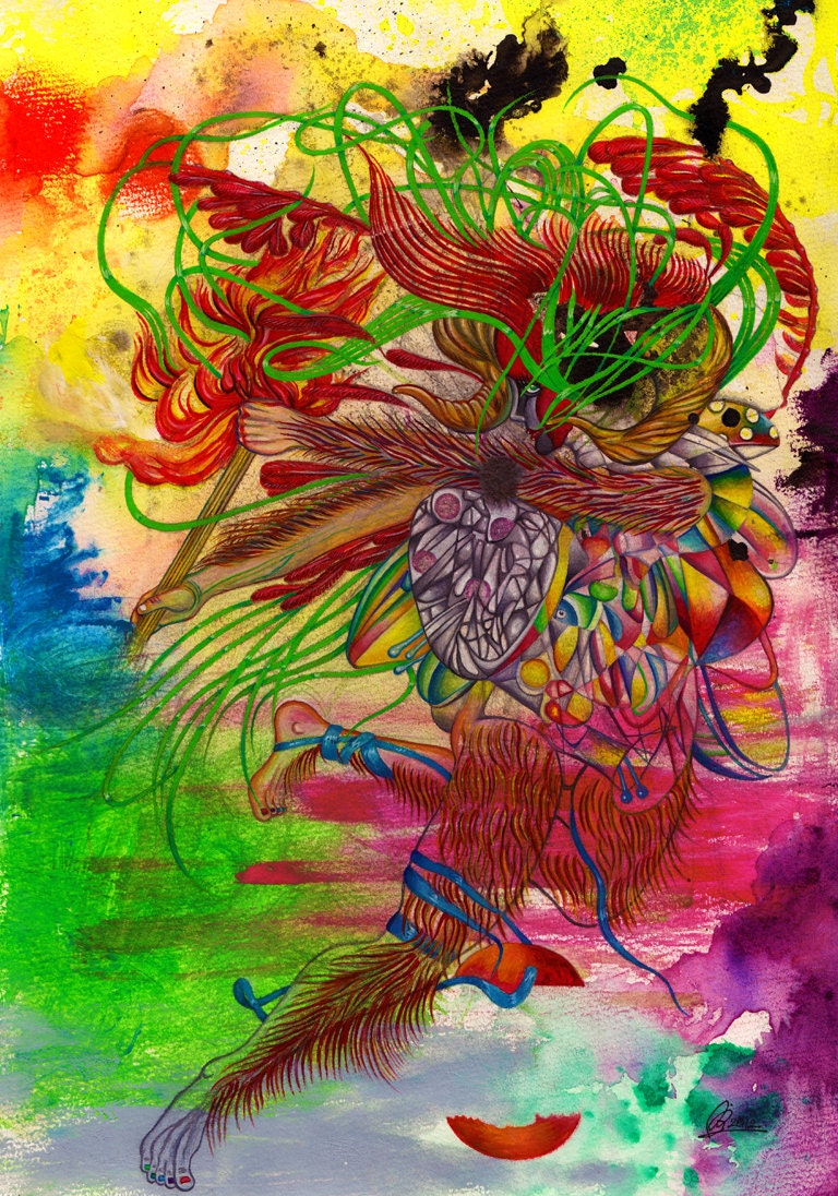 Aries, The Angry Ram: Mar 21 - Apr 20 / ART PRINT / LARGE / 21" X 28"
