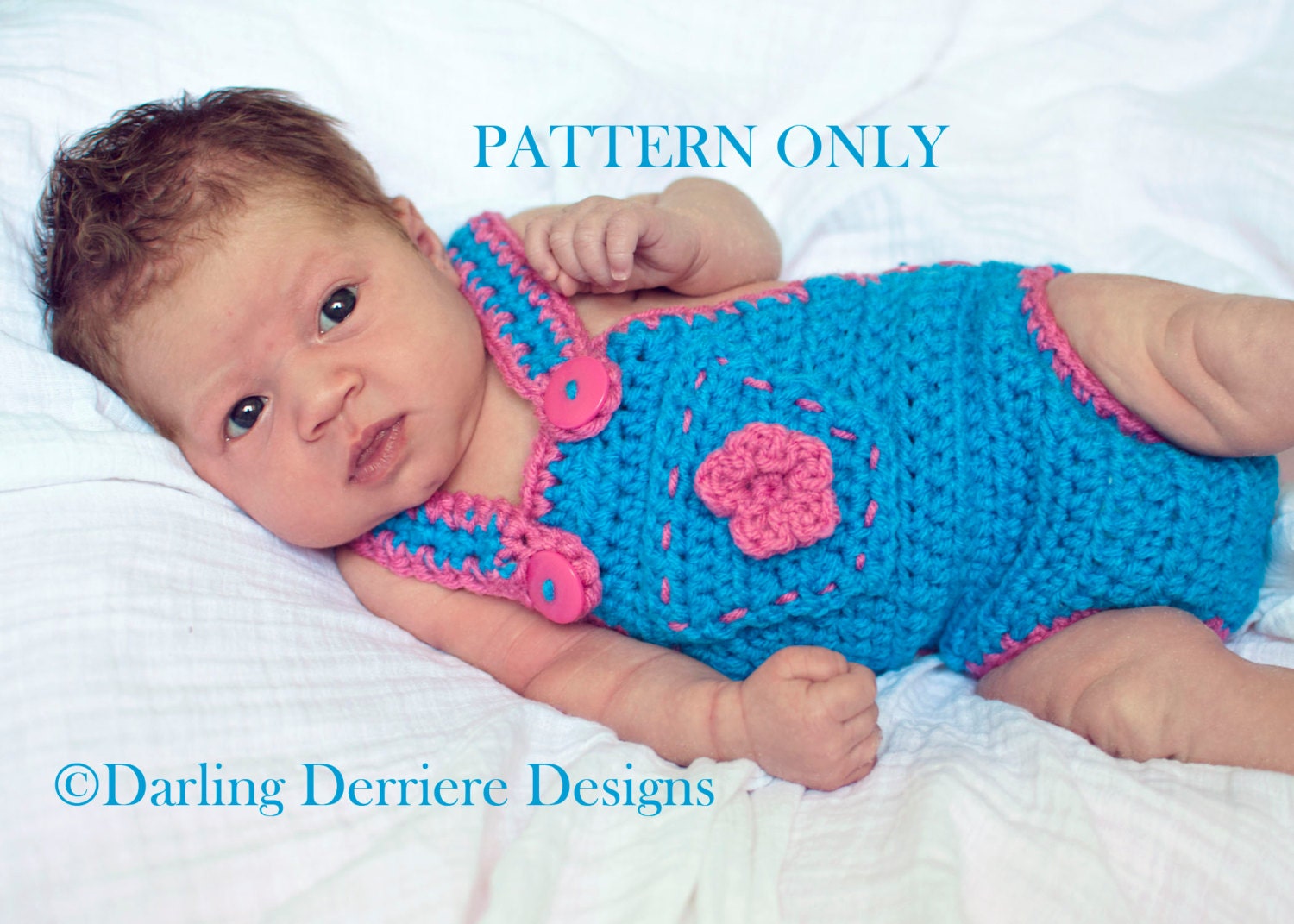 Instant Download PDF Baby Crochet Diaper Cover Overalls Pattern